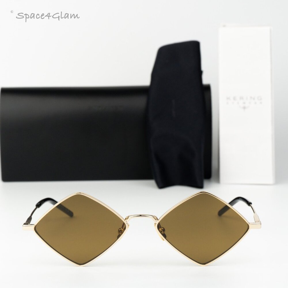 Saint Laurent Women Sunglasses Gold Brown SL302LISA 011 NEW AUTHENTIC - Picture 2 of 10
